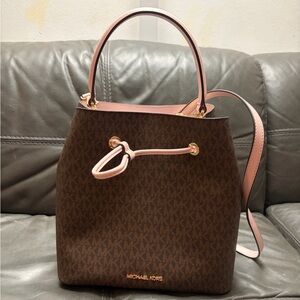 Michael Kors Brown and Pink Shoulder Bag